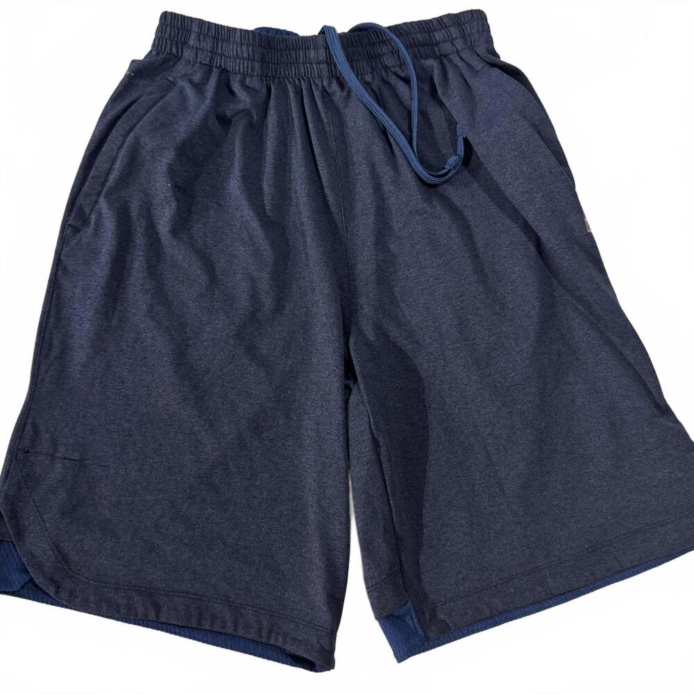 Layer‎ 8 Qwick Dry Men's Size S Small Gym Shorts Navy Blue Pockets Drawstring